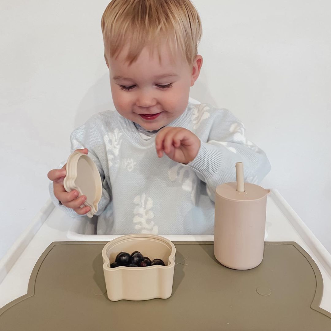 Toddler cup with straw - open cup option for oral development
